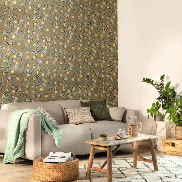 Caselio KBO103617020 Kitchen Box Eurydice Lichen jaune - tapeta w drzewa owocowe