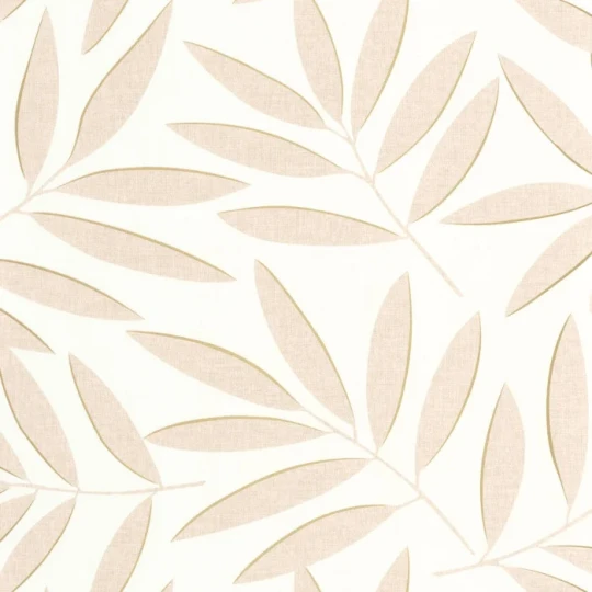Caselio 104581022 Kitchen Box Portee Beige or - tapeta imitująca tkaninę w liście