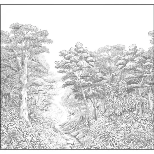 Caselio KBO106919038 Kitchen Box Inaya Noir et blanc M - mural w roślinny krajobraz