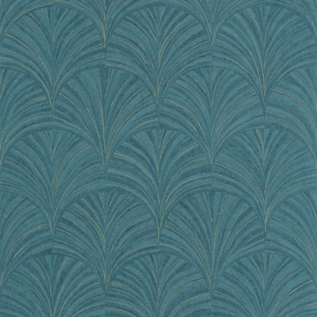 Caselio 107036350 Symphony Vibration Bleu or - tapeta w palmety
