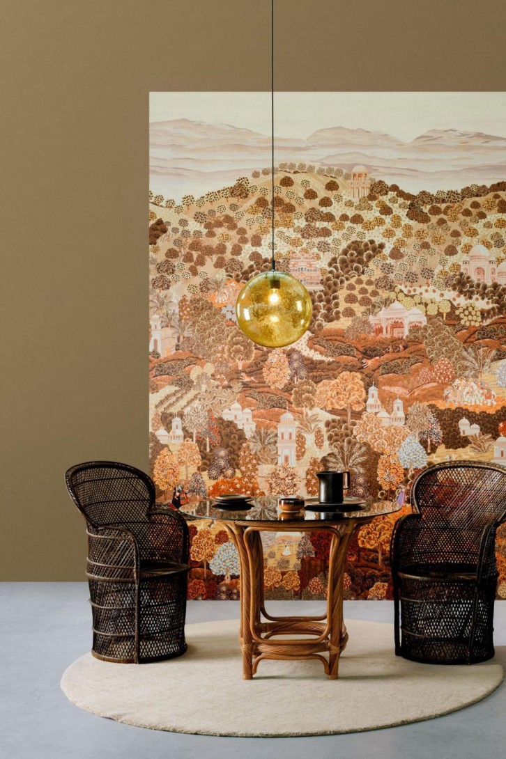 Arte 97810 Decors & Panoramiques Sundara Autumn - tekstylny mural w indyjski jesienny krajobraz