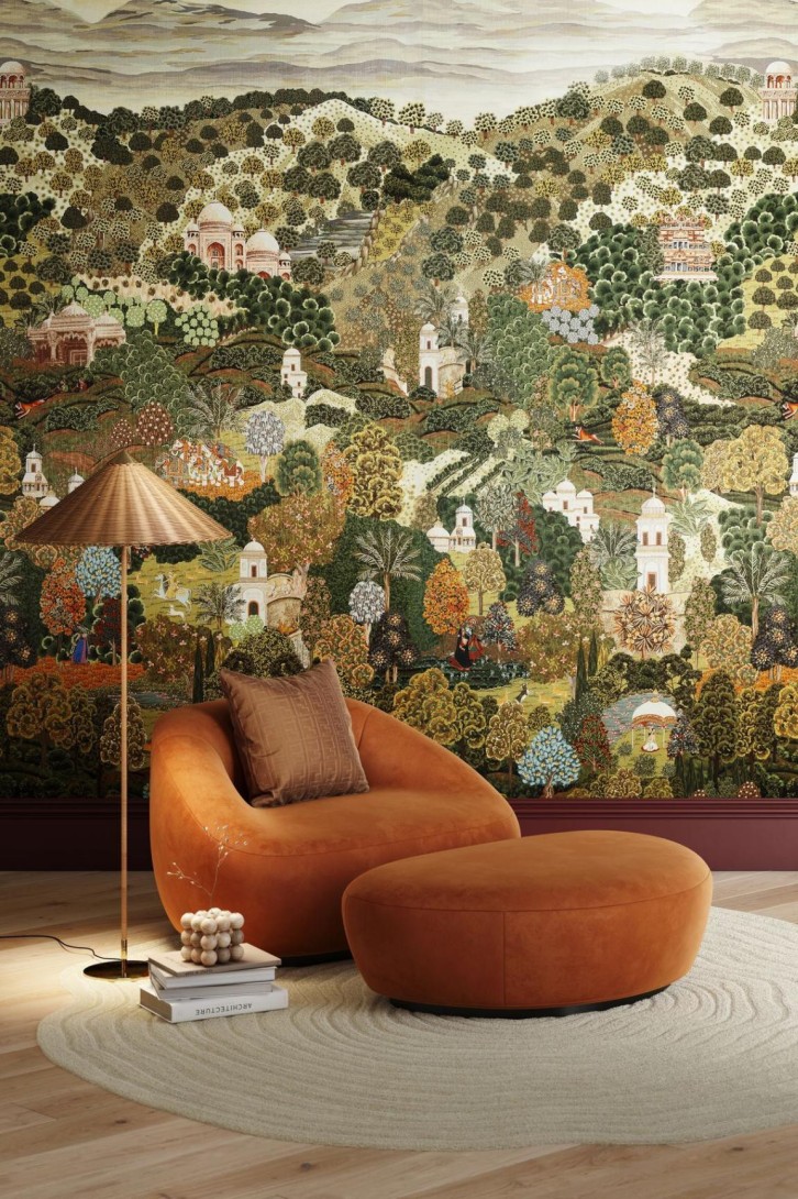 Arte 97811 Decors & Panoramiques Sundara Spring - tekstylny mural w indyjski wiosenny krajobraz