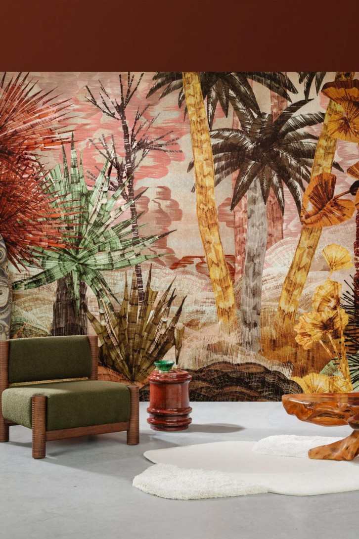 Arte 97800 Decors & Panoramiques Yasuni Rhubarb Flora - tekstylny mural w egzotyczny krajobraz