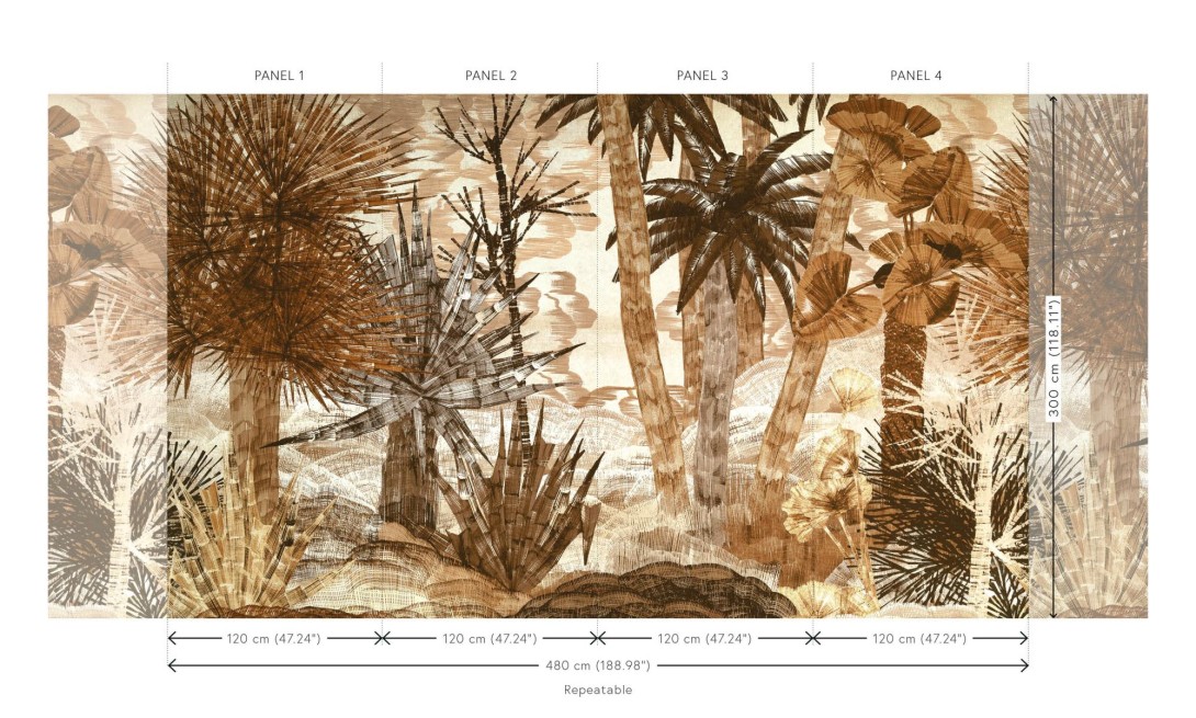 Arte 97801 Decors & Panoramiques Yasuni Coconut Flora - tekstylny mural w egzotyczny krajobraz