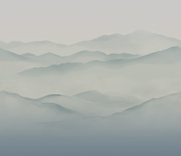 Armani Casa 9900 Inspired Moods 1 Basho - tapeta jedwabna w górski pejzaż