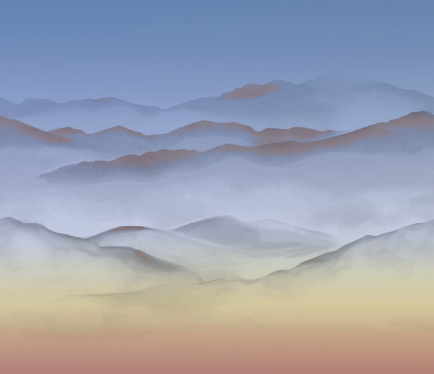 Armani Casa 9902 Inspired Moods 1 Basho - tapeta jedwabna w górski pejzaż