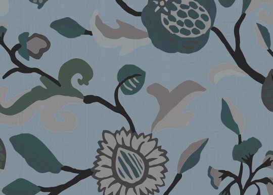 Armani Casa 9703 Precious Fibers 3 Bayadere - tapeta jedwabna w roślinny ornament