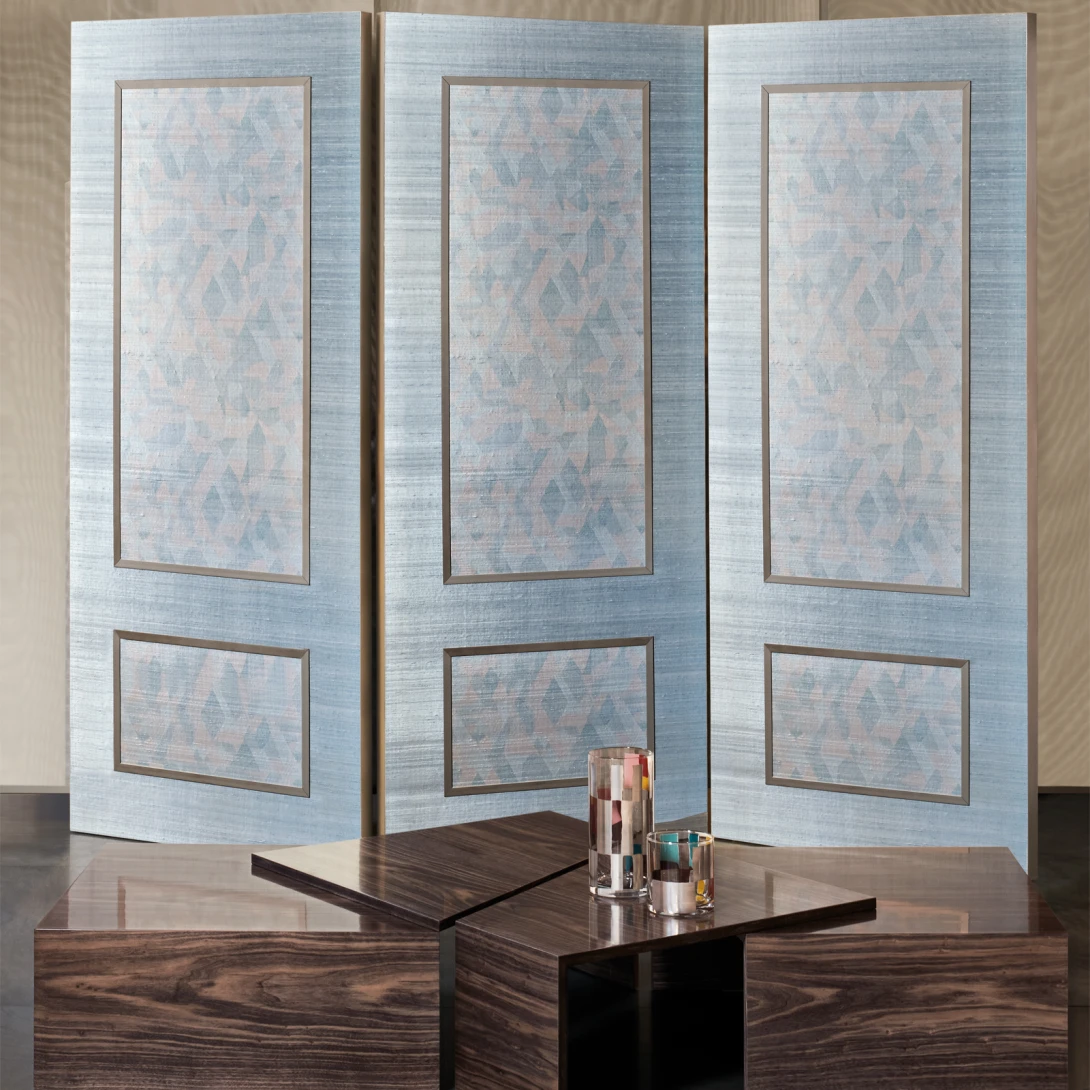 Armani Casa 9710 Precious Fibers 3 Excelsior - tapeta jedwabna w geometryczny wzór