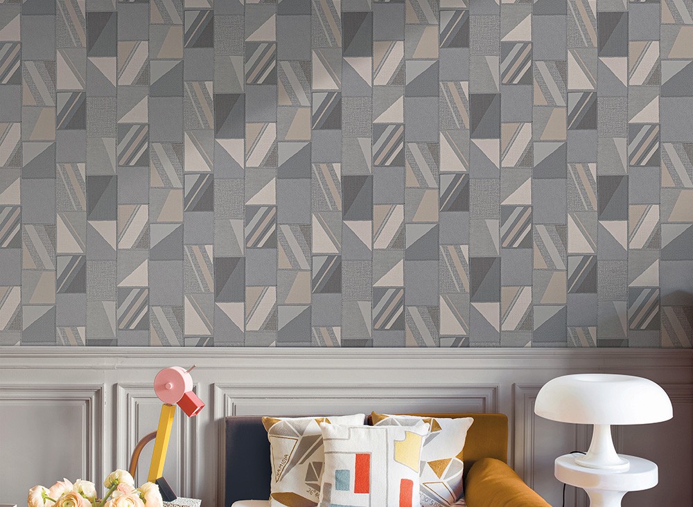 Sirpi 26100 Altagamma Woven Darcy - tapeta tekstylna w patchworkowe prostokąty