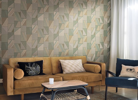 Sirpi 26106 Altagamma Woven Darcy - tapeta tekstylna w patchworkowe prostokąty