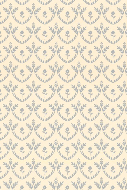 Majvillan 163-02 Bellini Soft Blue - tapeta w roślinne girlandy