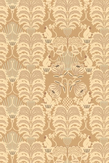 Majvillan 162-03 Hello Monkey Camel Brown - tapeta roślinna z małpami