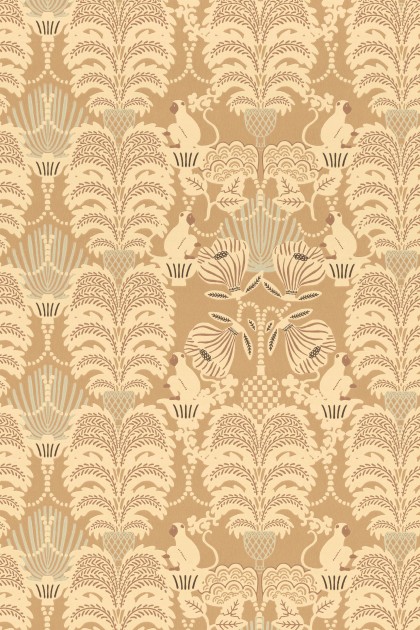Majvillan 162-03 Hello Monkey Camel Brown - tapeta roślinna z małpami