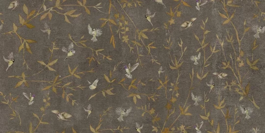Tecnografica 69571-3 Collaborations Marco Fontana Ottone Garden Brown - mural w ptaki i liście