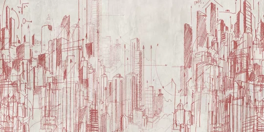 Tecnografica 56622-2 Collaborations The Sign Grattacieli Sanguigna - mural w szkic miasta