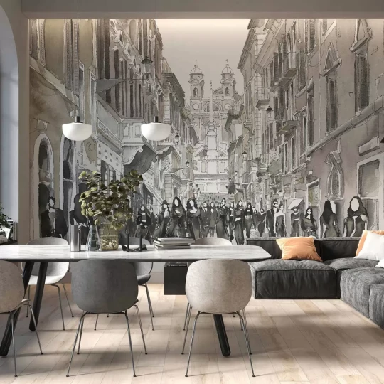 Tecnografica 81163-2 Collaborations Marco Fontana Via Condotti Color - mural w rzymską ulicę