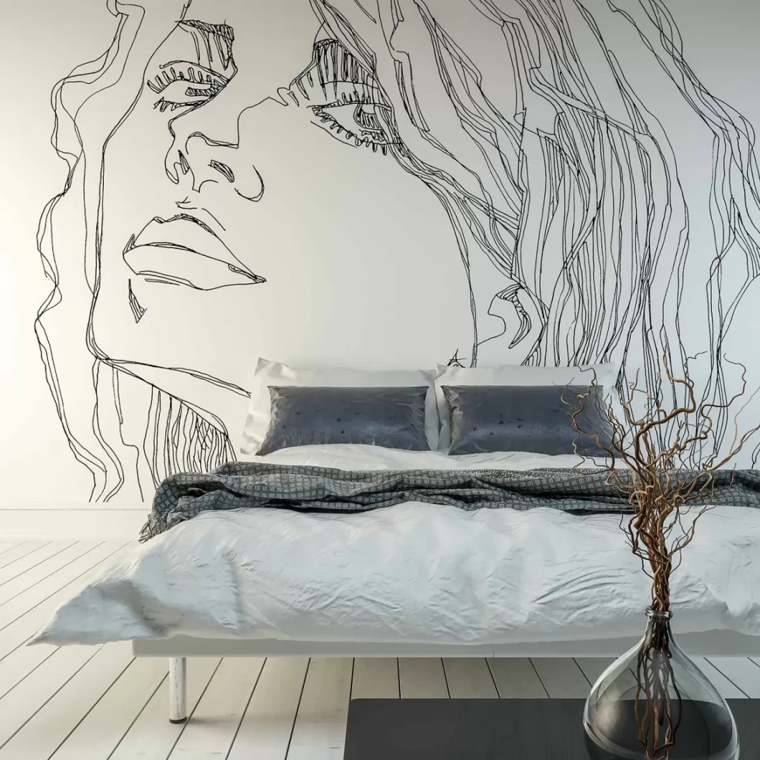 Tecnografica 57139-2B Collaborations Marco Fontana Ri-Tratto Blue B - mural w portret kobiety