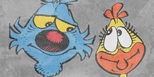 Tecnografica 79060-1 Collaborations Lupo ALberto By Silver Alberto e Marta Modern Grey - mural dla dzieci w bajkowe postacie