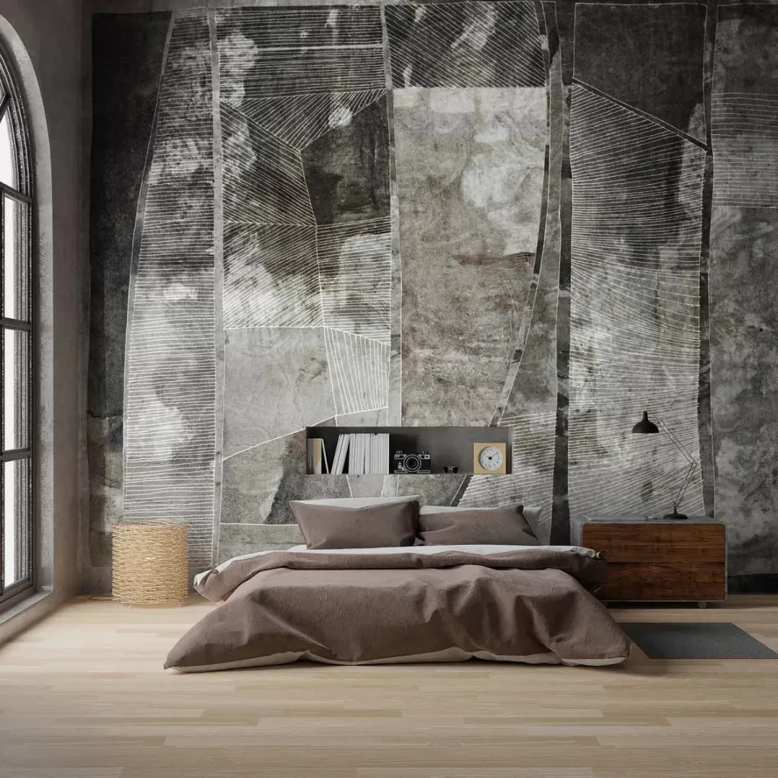 Tecnografica 70457-1 Collaborations Giulia Ori Arpa Strong - mural geometryczny imitujący kamienną strukturę