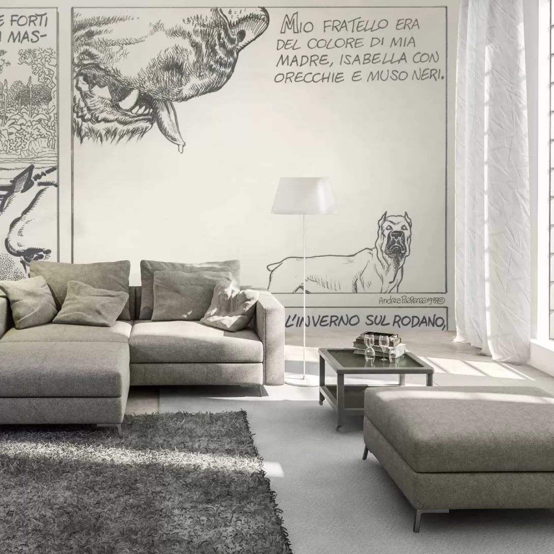 Tecnografica 75763-1 Collaborations Andrea Pazienza Astarte Fratelli - mural w psa w komiksowym stylu