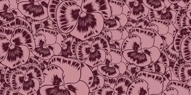 Tecnografica 75772-3 Collaborations Roberto Baldazzini Aurora Floreale Plum - mural w graficzne kwiaty