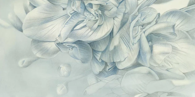 Tecnografica 85682-2 Collaborations Cristina Iotti Boccioli Di Poesia Blue - mural duże kwiaty