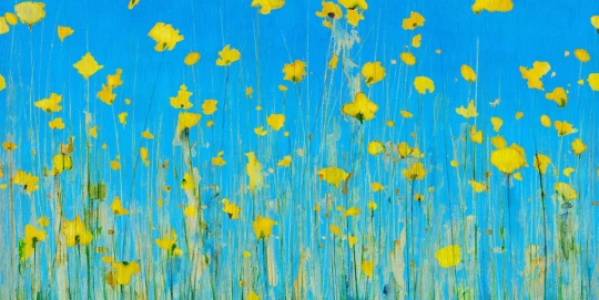 Tecnografica 81136-2 Collaborations Marco Fontana Campo dei Fiori Giallo Sky - mural w polne kwiaty