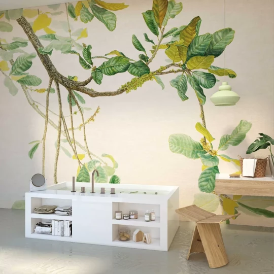 Tecnografica 78612-1 Collaborations Margherita Leoni Cerrado White - mural w liście i gałęzie
