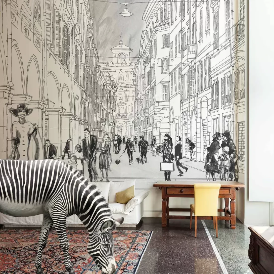 Tecnografica 58972-1 Collaborations Marco Fontana City of Love - mural w szkic miasta