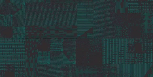 Tecnografica 77268-4 Collaborations Massimo Iosa Ghini Digital Wool Teal Green - mural w geometryczny wzór