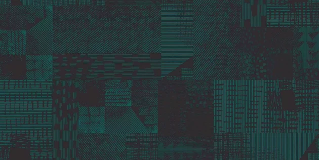 Tecnografica 77268-4 Collaborations Massimo Iosa Ghini Digital Wool Teal Green - mural w geometryczny wzór