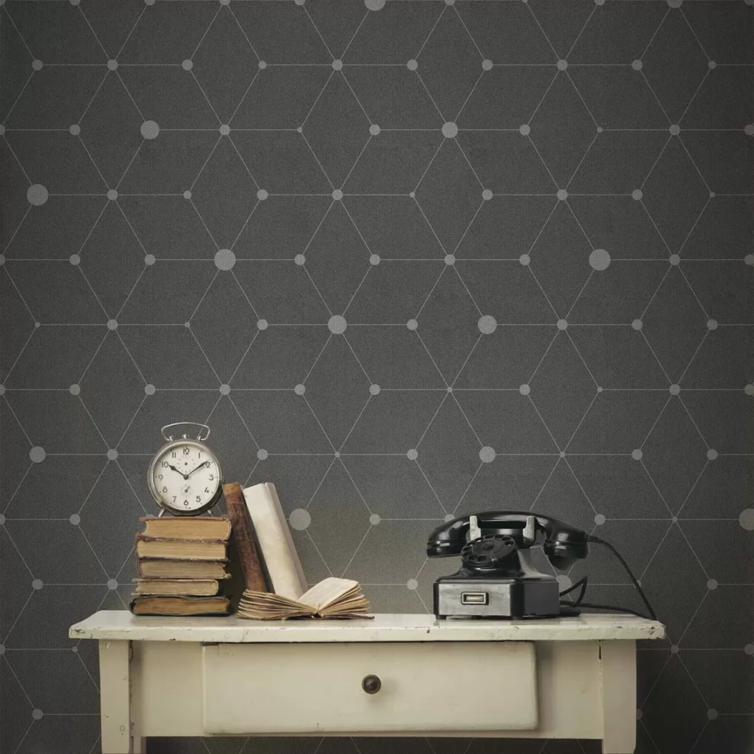 Tecnografica 56702-5B Collaborations The Sign Dot Positive Petroleum Blue B - mural w geometryczną siatkę i kropki