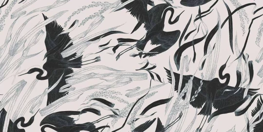 Tecnografica 73682-3 Collaborations Feanne Egrets White - mural w żurawie