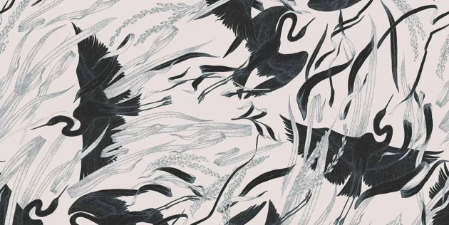 Tecnografica 73682-3 Collaborations Feanne Egrets White - mural w żurawie
