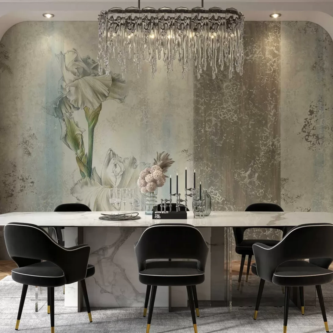 Tecnografica 79850-1 Collaborations Cristina Iotti Evanescenza - mural w kwiaty i pasy w ornamenty