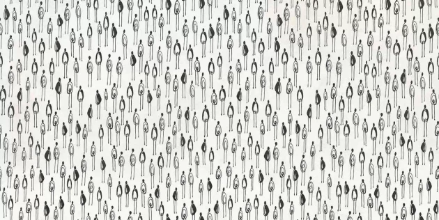 Tecnografica 80556-1A Collaborations Mauricio Lara Exodo Black and White - mural w abstrakcyjne postacie