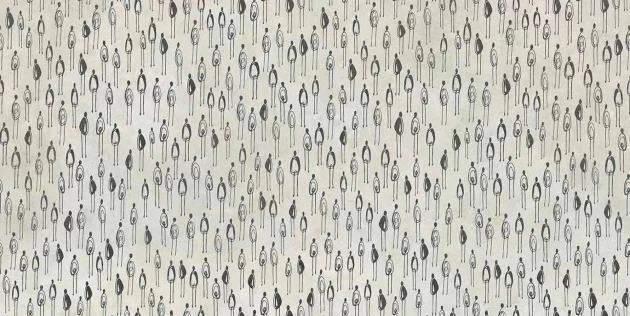 Tecnografica 80556-2A Collaborations Mauricio Lara Exodo Grey - mural w abstrakcyjne postacie