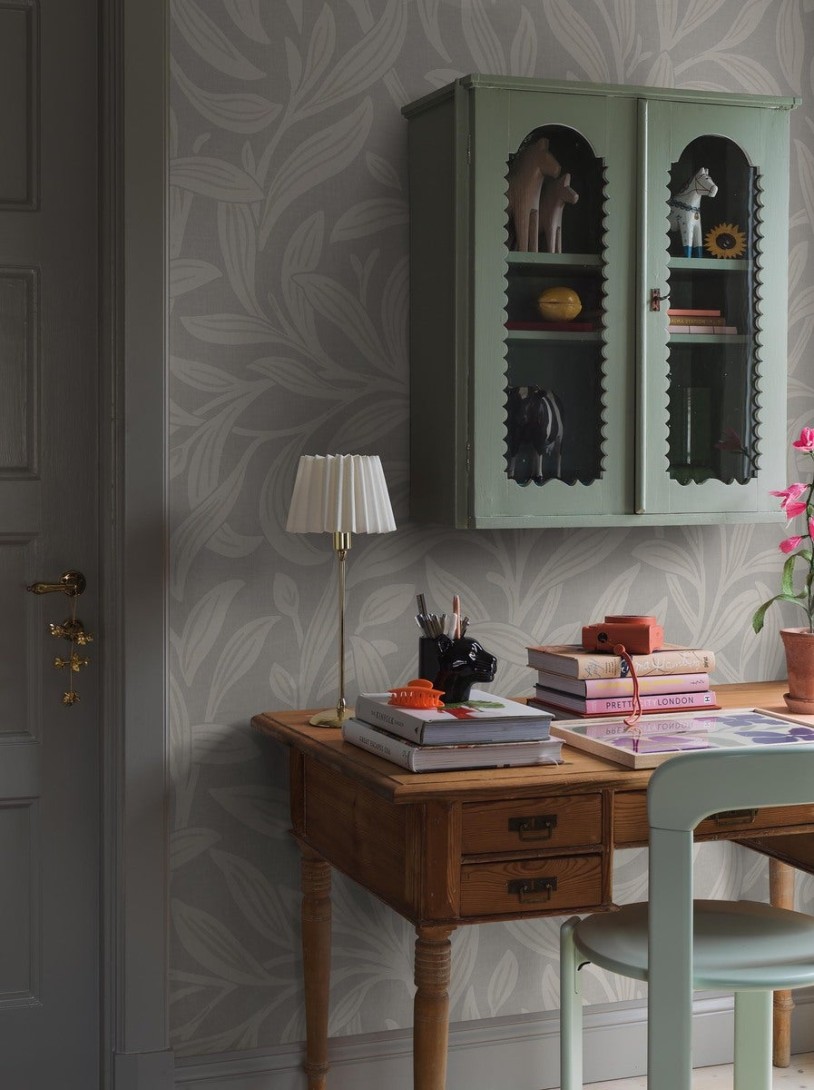 Boras Tapeter 9745W Studio Vintergröna Grand Grey - mural w duże liście