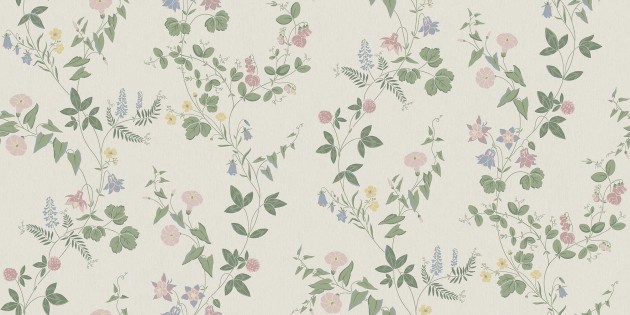 Boras Tapeter 9755W Studio Midsummer Eve Grand White - mural w polne kwiaty