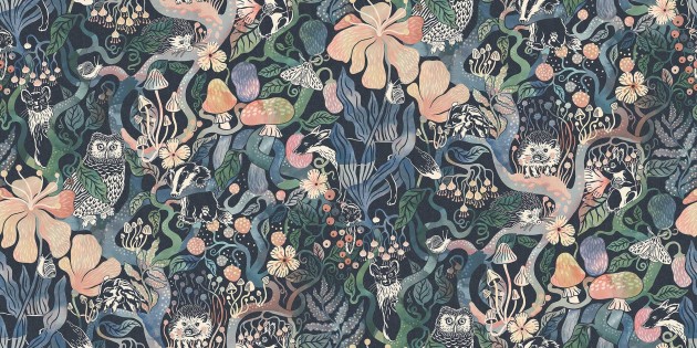 Boras Tapeter 9765W Studio Magic Woods Grand Dark - mural w leśny motyw