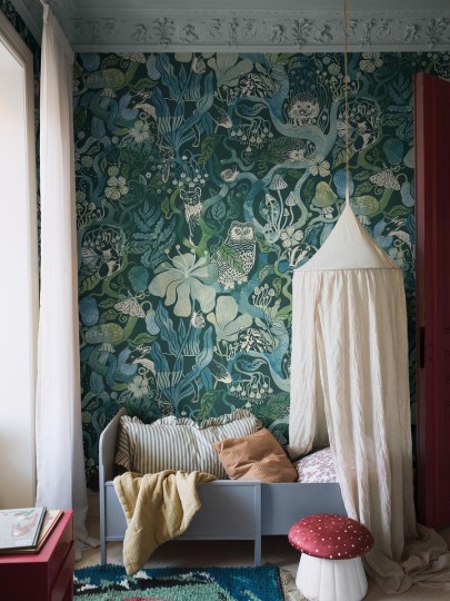 Boras Tapeter 9767W Studio Magic Woods Grand Blue - mural w leśny motyw