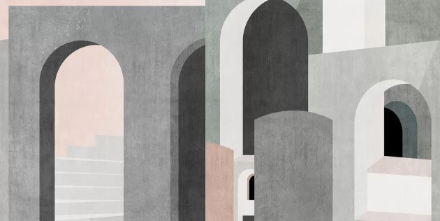 Tecnografica 76408-4 Architectures Eleanor Olive - mural w architektoniczny motyw