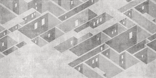 Tecnografica 73398-1 Architectures Metropolis Grey - mural w miejskie budynki