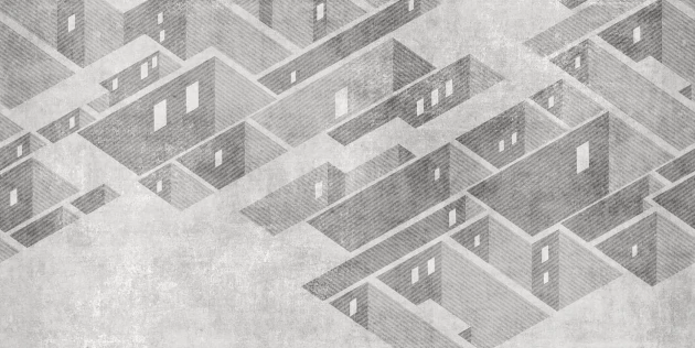 Tecnografica 73398-1 Architectures Metropolis Grey - mural w miejskie budynki