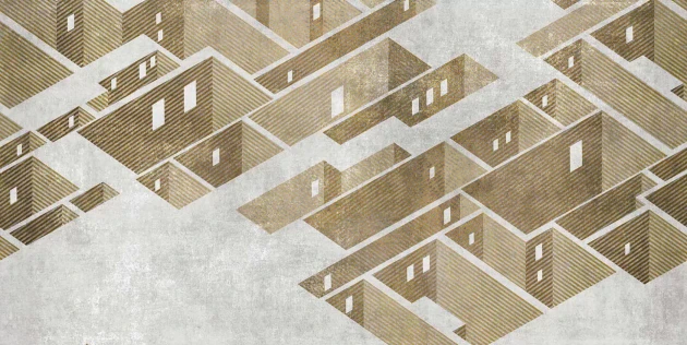 Tecnografica 73398-4 Architectures Metropolis Gold - mural w miejskie budynki