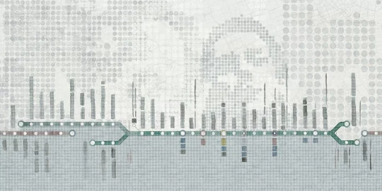 Tecnografica 78442-7 Art Cities Milan Calling Denim Classic - mural w motyw Mediolanu