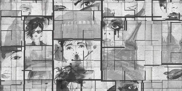 Tecnografica 62473-1 Cinema Comix Black and White - mural w komiksowy motyw