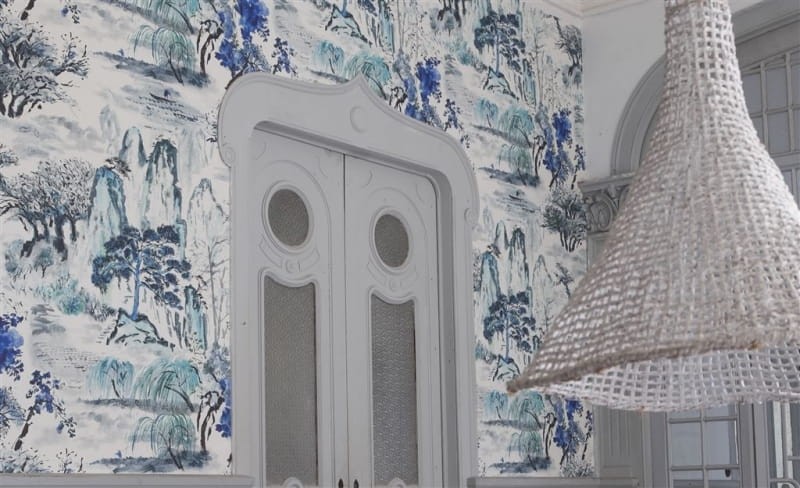 Panel Designers Guild Shanghai Garden PDG654/01 JADE TEMPLE - CORNFLOWER