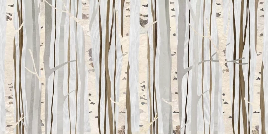 Tecnografica 54347-3 Bioliving Alberi Infinity White - mural w leśny krajobraz