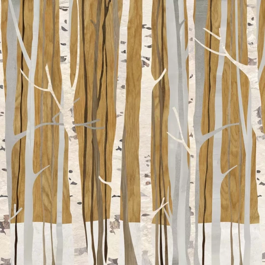 Tecnografica 54347-3 Bioliving Alberi Infinity White - mural w leśny krajobraz